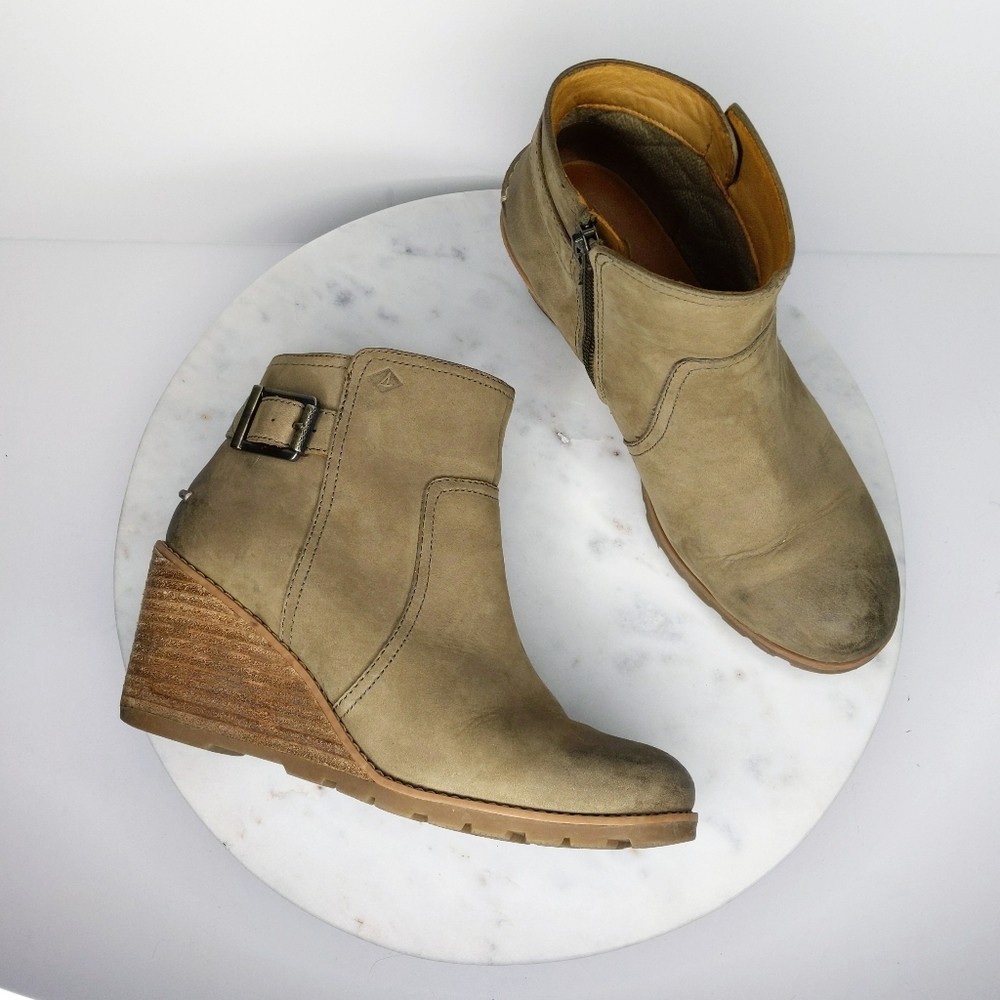 Sperry Gold Cup Liberty Clove Wedge Bootie 7.5 - Picture 1 of 14